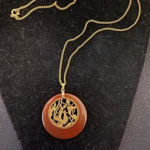 Asian gold dragon necklace